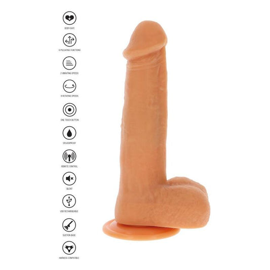 SEJA REAL - PELE DE DILDO VIBRANTE COM CONTAS GIRATÓRIAS