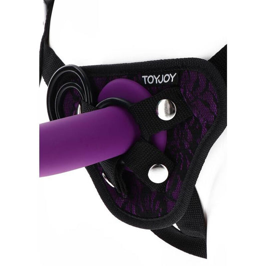 SEJA REAL - ARREIO DE RENDA ROXO COM STRAP-ON