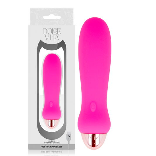 DOLCE VITA - VIBRADOR RECARREGÁVEL FIVE ROSA 7 VELOCIDADES