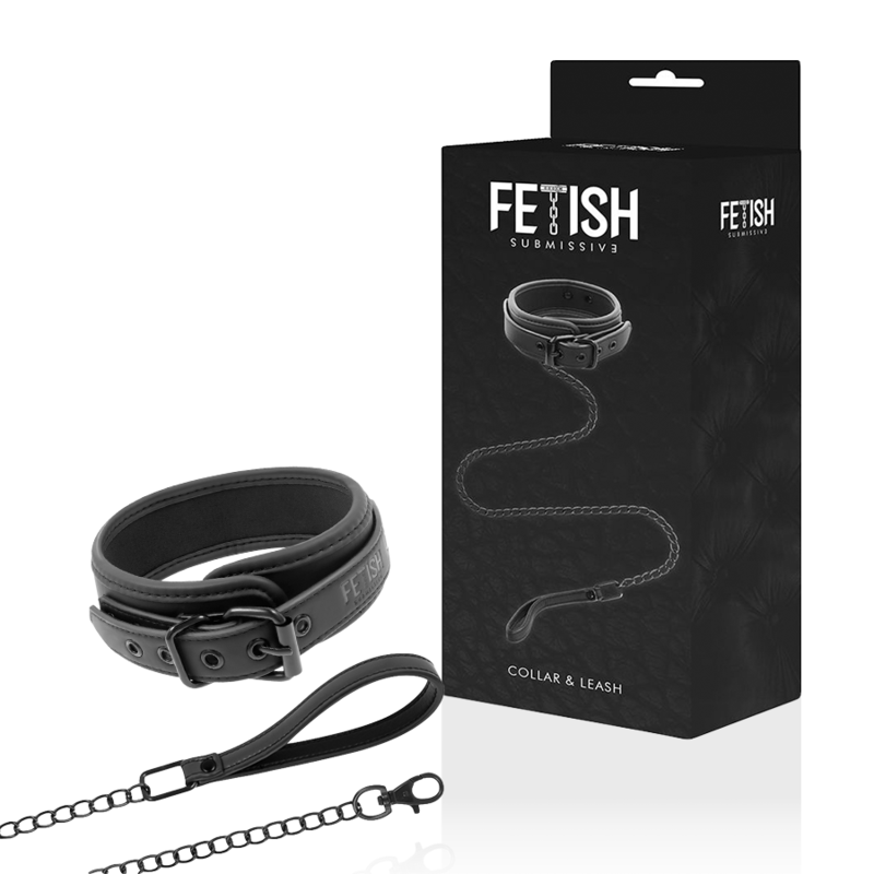 FETISH SUBMISSIVE - CHAIN COLLAR WITH NOPRENE LINED