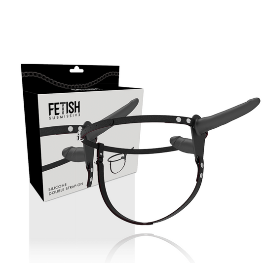 ARNÊS FETICHE SUBMISSIVO - DUPLA PENETRAÇÃO PRETO