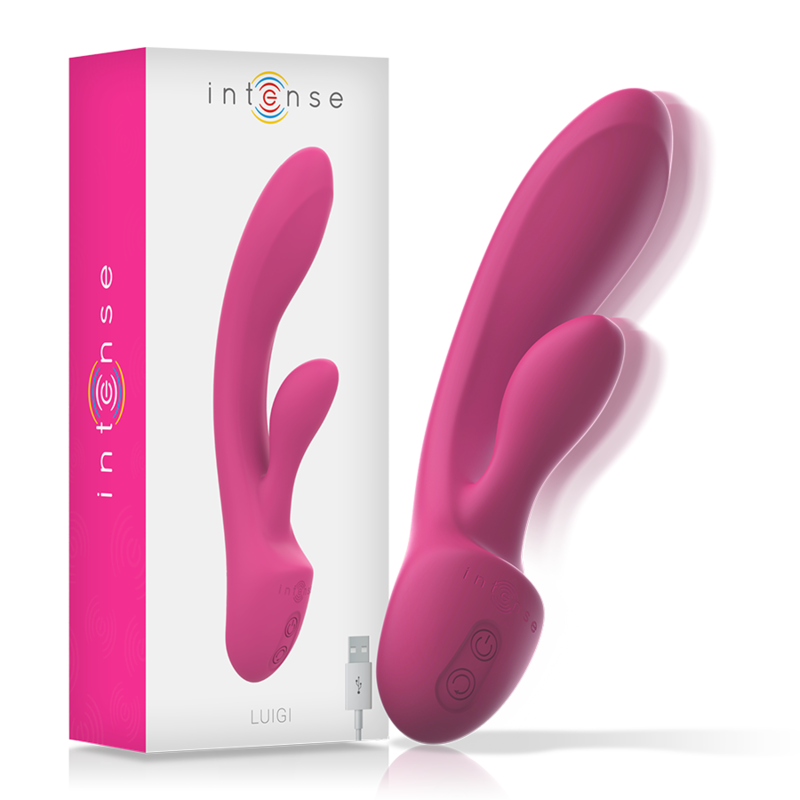 INTENSO - VIBRADOR LUIGI RABBIT ROSA SILICONE LÍQUIDO