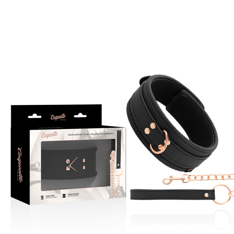COQUETTE CHIC DESIRE - FANCY NECKLACE IN VEGAN LEATHER WITH BRACELET AND NEOPRENE LINING