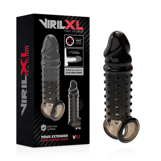 VIRILXL - V11 EXTENSÃO E BAINHA PARA PÊNIS PRETO