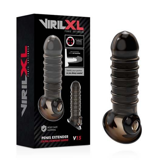 VIRILXL - V15 EXTENSÃO E BAINHA PARA PÊNIS PRETO