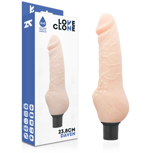 LOVECLONE - DAVEN AUTOLUBRIFICANTE REALÍSTICO 23,8 CM -O- 3,8 CM