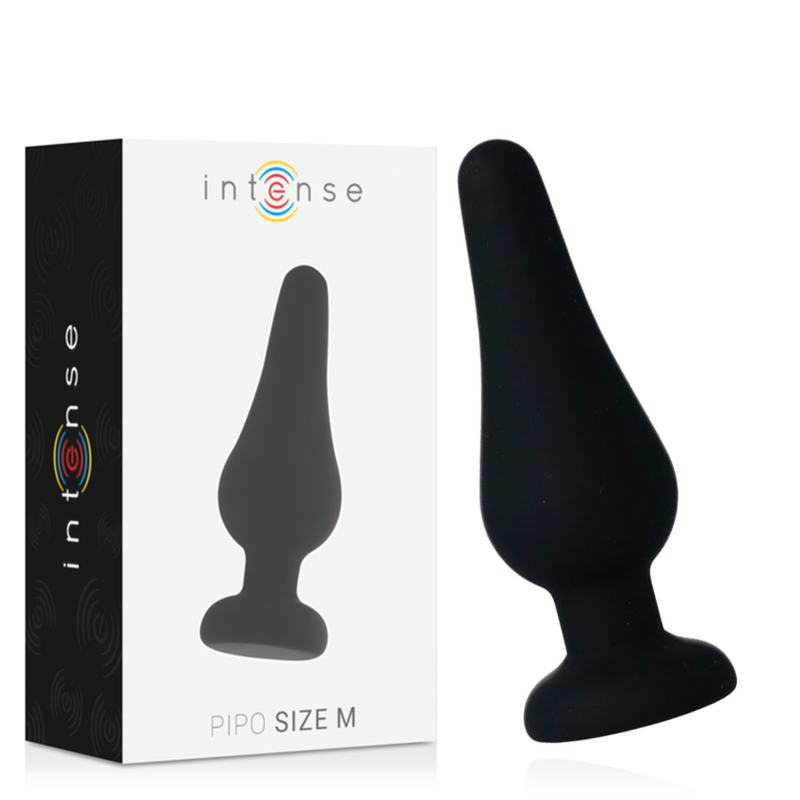 INTENSO - PIPO M PLUG ANAL DE SILICONE PRETO 11 CM