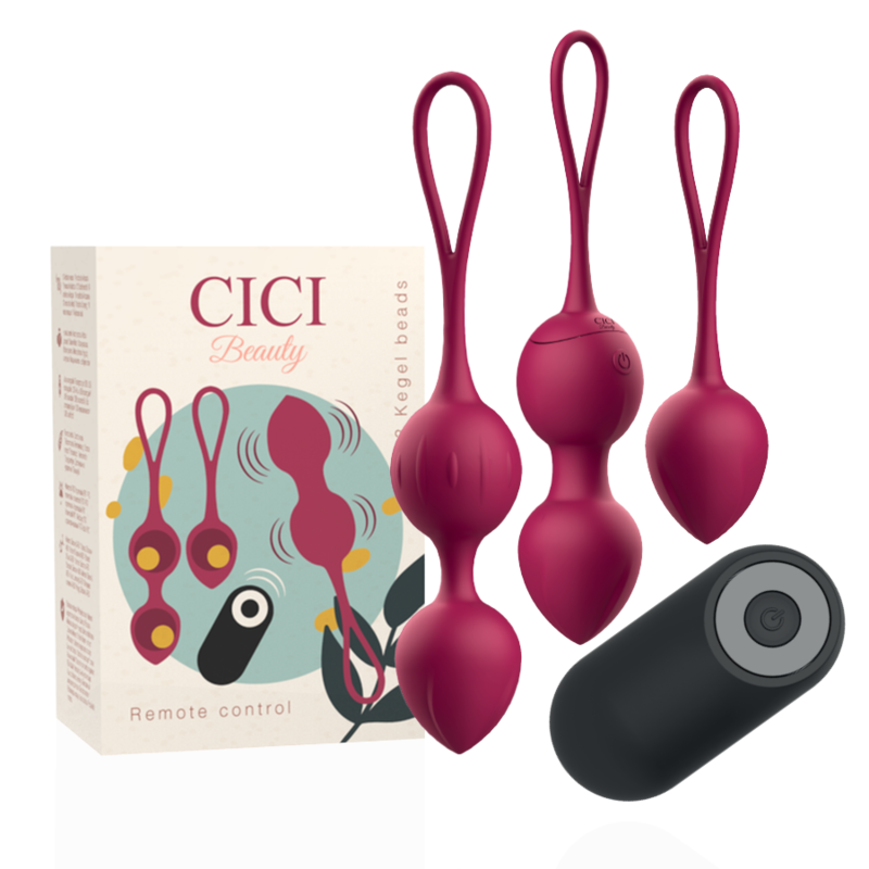 CICI BEAUTY - CONTROLE REMOTO DE 3 CONTAS KEGEL VIBRATÓRIAS DE SILICONE PREMIUM