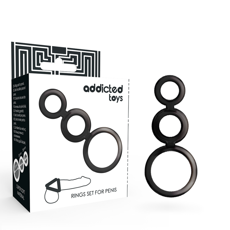 ADDICTED TOYS - CONJUNTO DE ANÉIS PARA PÉNIS - FUMADO