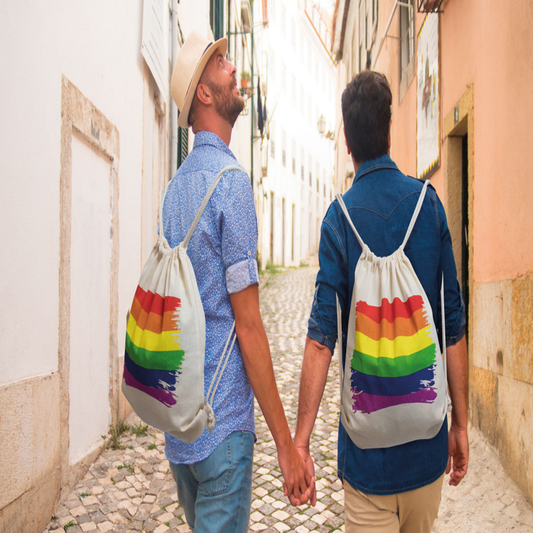 ORGULHO - MOCHILA DE ALGODÃO COM BANDEIRA LGBT