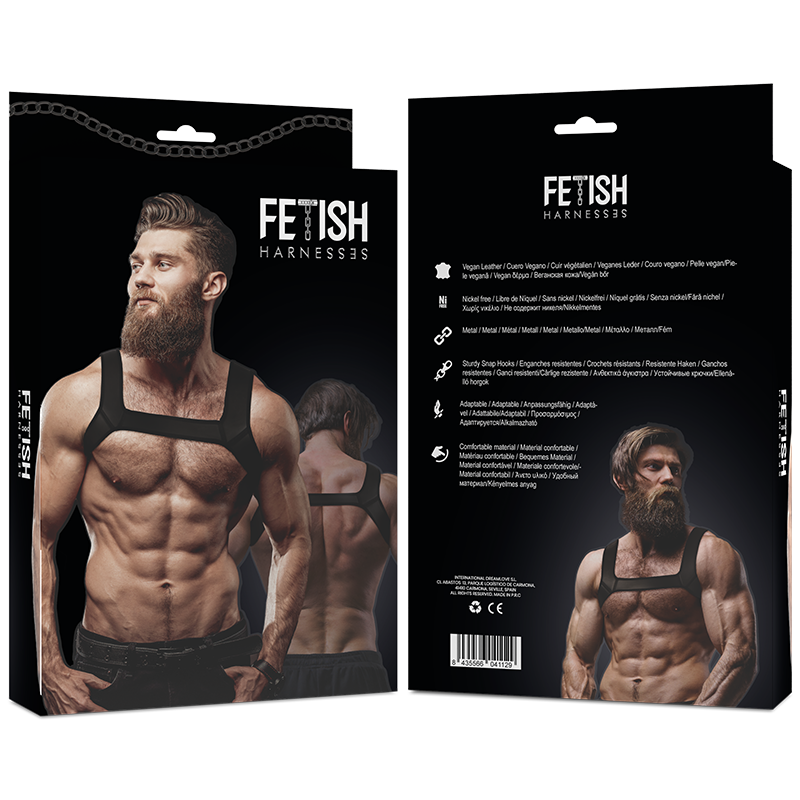 ATITUDE FETICHE SUBMISSIVA - ARNÊS DE PEITO DE NEOPRENE MASCULINO TAMANHO G