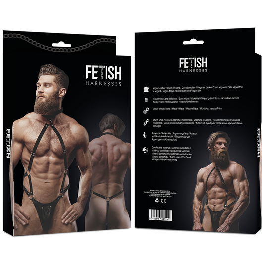 ATITUDE FETICHE SUBMISSIVA - ARREIO JOCK STRAP DE COURO ECOLÓGICO PARA HOMENS