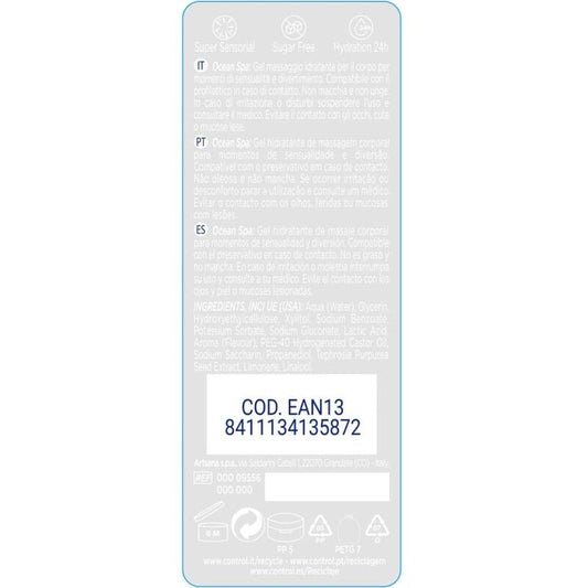 CONTROL - 2 EM 1 MASSAGEM E PRAZER MAR MEDITERRÂNEO 200 ML