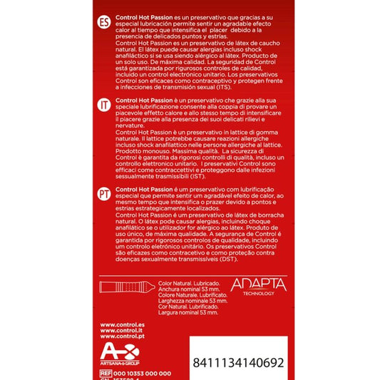 CONTROL - EFEITO DE AQUECIMENTO HOT PASSION 10 UNIDADES