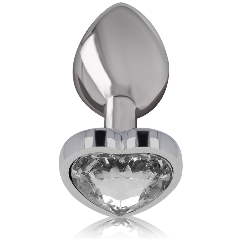 INTENSE - ALUMINUM METAL ANAL PLUG WITH WHITE HEART SIZE M