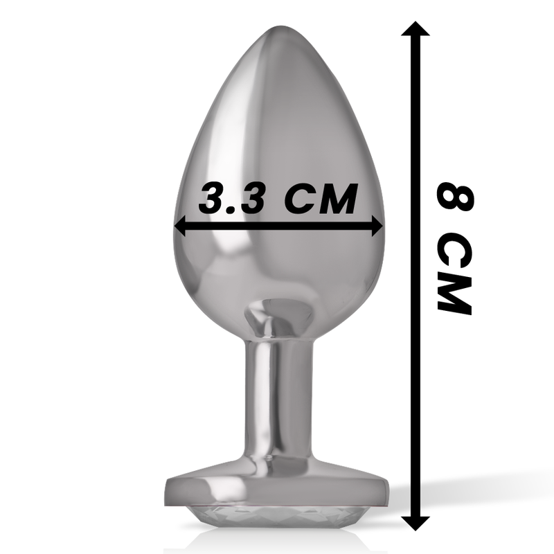 INTENSE - ALUMINUM METAL ANAL PLUG WITH WHITE HEART SIZE M