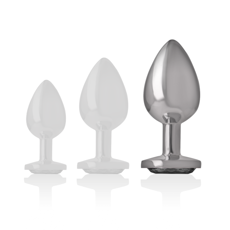INTENSE - ALUMINUM METAL ANAL PLUG WITH WHITE HEART SIZE L
