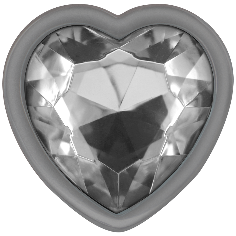 INTENSE - ALUMINUM METAL ANAL PLUG WITH WHITE HEART SIZE L
