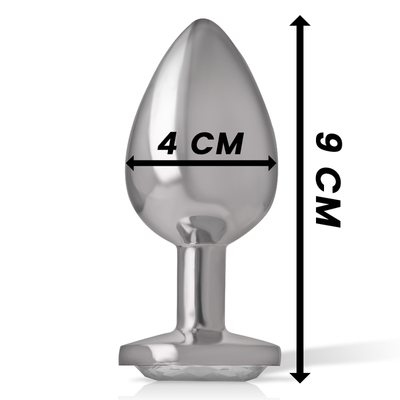 INTENSE - ALUMINUM METAL ANAL PLUG WITH WHITE HEART SIZE L