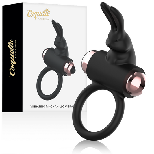 COQUETTE CHIC DESIRE - ANEL PARA O PÉNIS COM VIBRADOR PRETO/DOURADO