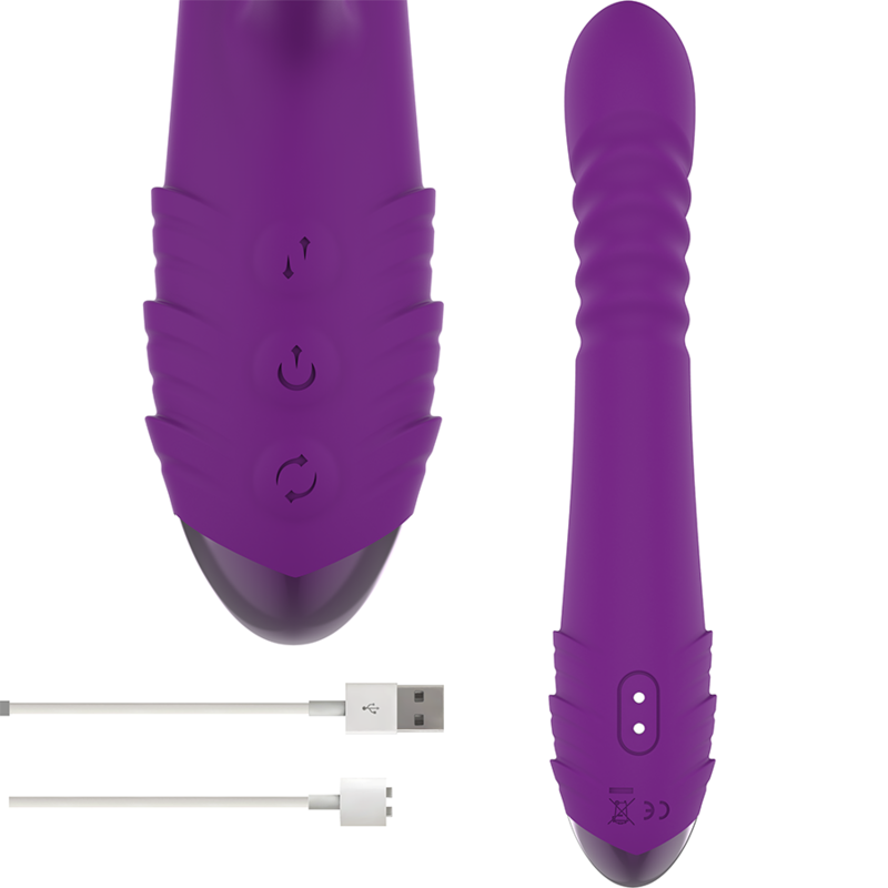 INTENSE - IGGY UP & DOWN MULTIFUNCTION RECHARGEABLE VIBRATOR WITH PURPLE CLITORAL STIMULATOR