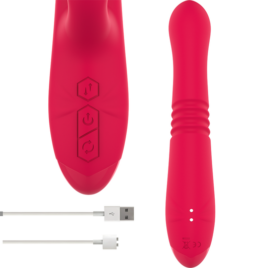 INTENSO - VIBRADOR MULTIFUNCIONAL RECARREGÁVEL DUA PARA CIMA E PARA BAIXO COM LÍNGUA VERMELHA