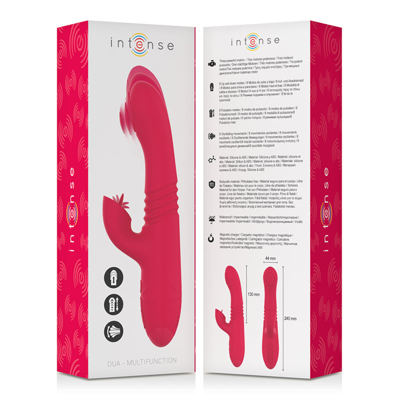 INTENSO - VIBRADOR MULTIFUNCIONAL RECARREGÁVEL DUA PARA CIMA E PARA BAIXO COM LÍNGUA VERMELHA
