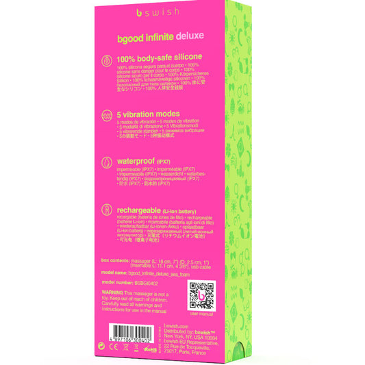 B SWISH - VIBRADOR RECARREGÁVEL B SWISH - BGOOD INFINITE DELUXE SILICONE AZUL
