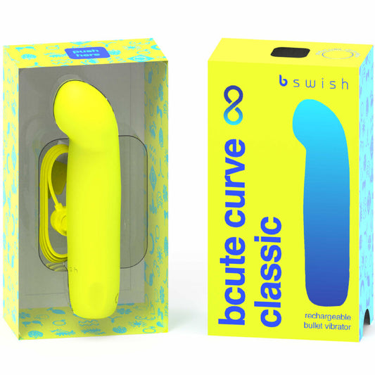 B SWISH - VIBRADOR DE SILICONE RECARREGÁVEL BCUTE CURVE INFINITE CLASSIC AMARELO