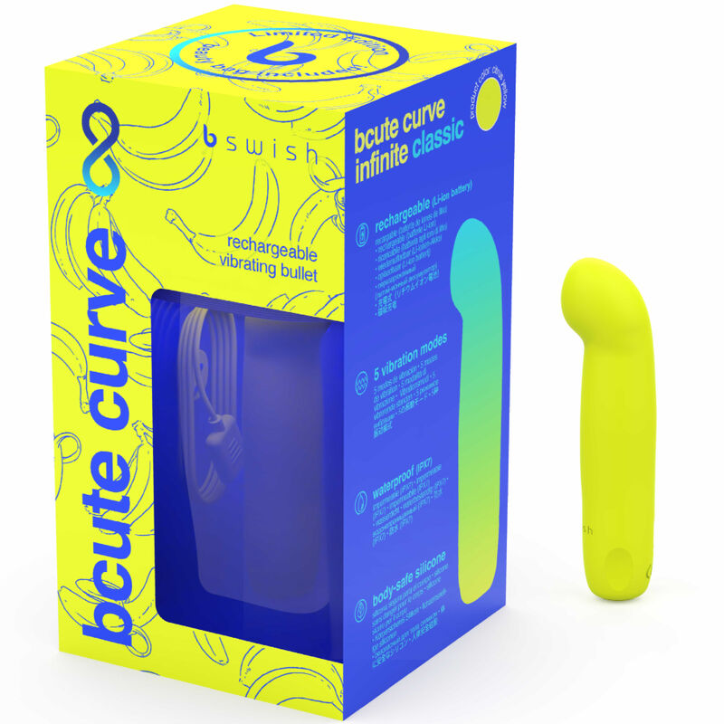 B SWISH - BCUTE CURVE INFINITE VIBRADOR DE SILICONE RECARREGÁVEL CLÁSSICO EDIÇÃO LIMITADA AMARELO