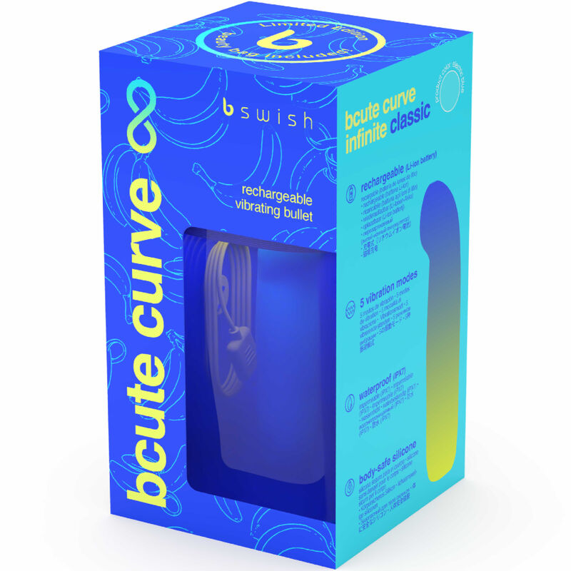 B SWISH - VIBRADOR RECARREGÁVEL DE SILICONE AZUL BCUTE CURVE INFINITE CLASSIC EDIÇÃO LIMITADA