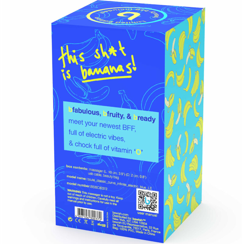 B SWISH - VIBRADOR RECARREGÁVEL DE SILICONE AZUL BCUTE CURVE INFINITE CLASSIC EDIÇÃO LIMITADA