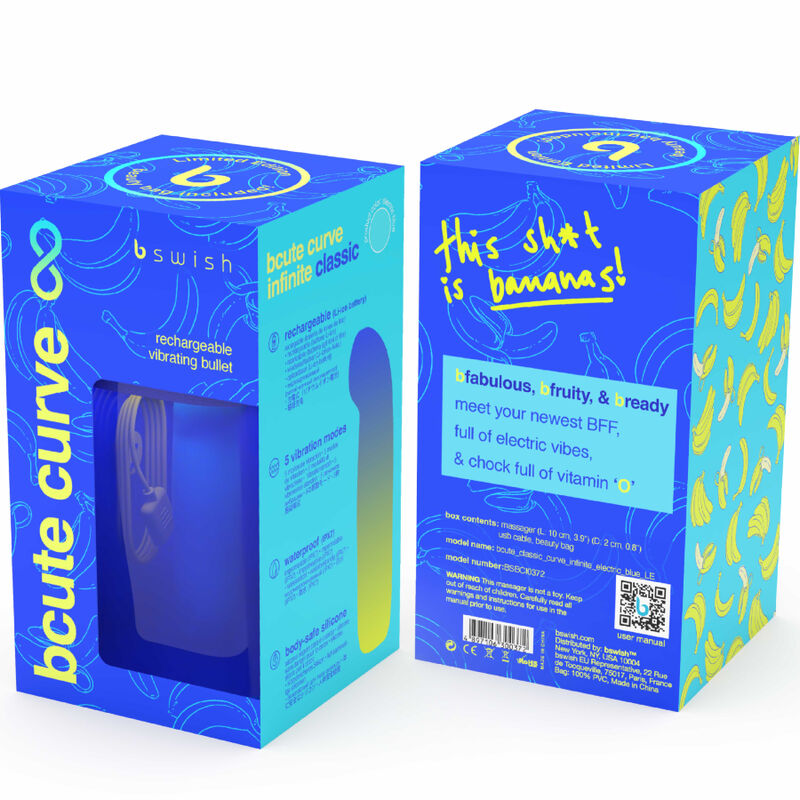 B SWISH - VIBRADOR RECARREGÁVEL DE SILICONE AZUL BCUTE CURVE INFINITE CLASSIC EDIÇÃO LIMITADA