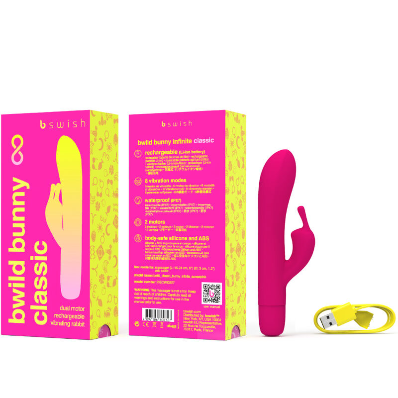 B SWISH - VIBRADOR RECARREGÁVEL CLÁSSICO BWILD BUNNY INFINITE SILICONE ROSA
