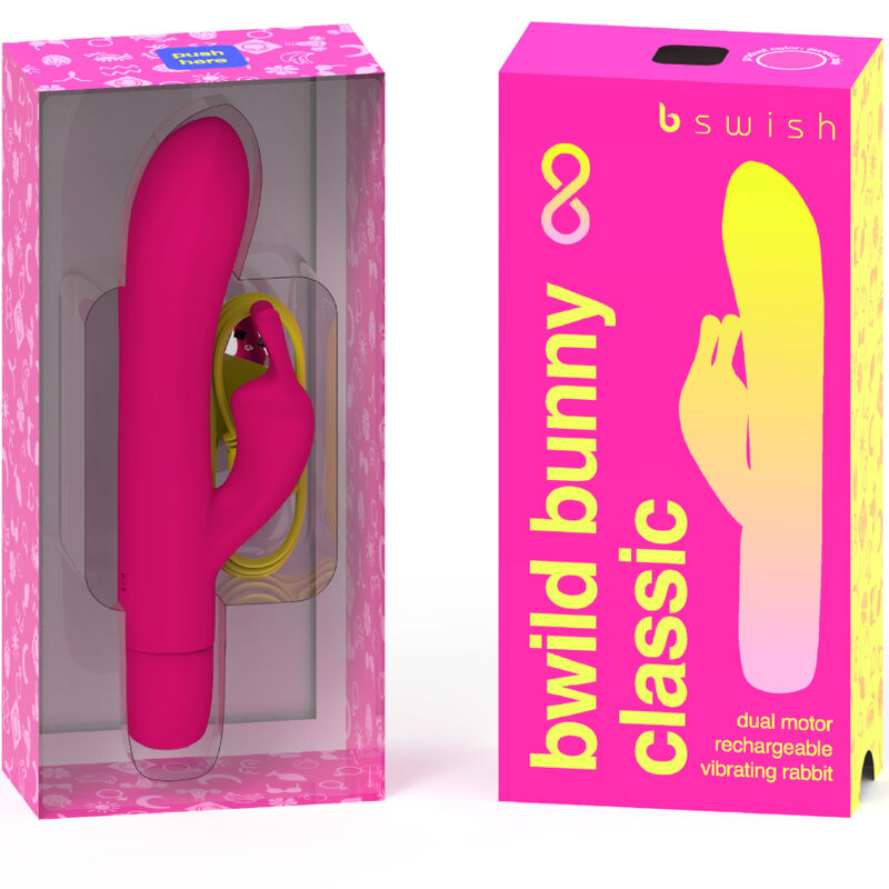B SWISH - VIBRADOR RECARREGÁVEL CLÁSSICO BWILD BUNNY INFINITE SILICONE ROSA