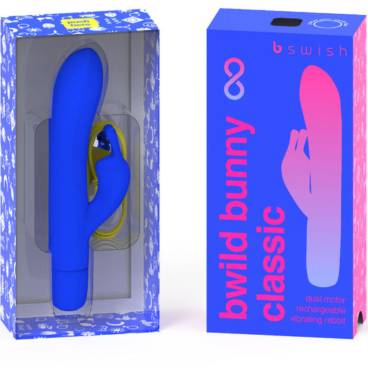 B SWISH - VIBRADOR RECARREGÁVEL CLÁSSICO BWILD BUNNY INFINITE SILICONE AZUL