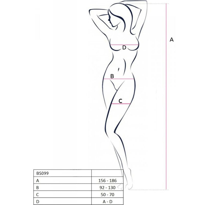 PAIXÃO - BS099 BODYSTOCKING NEGRO TALLA UNICA