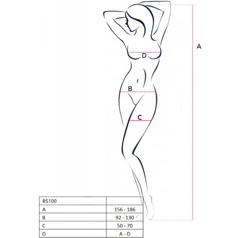 PAIXÃO - BS100 BODYSTOCKING NEGRO TALLA UNICA
