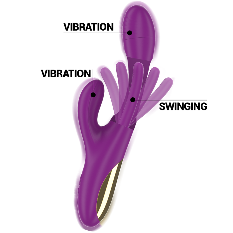 INTENSO - VIBRADOR APOLO MULTIFUNCIONAL RECARREGÁVEL 7 VIBRAÇÕES COM LÍNGUA OSCILANTE ROXA