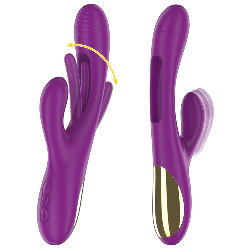 INTENSO - VIBRADOR APOLO MULTIFUNCIONAL RECARREGÁVEL 7 VIBRAÇÕES COM LÍNGUA OSCILANTE ROXA
