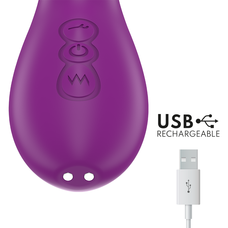 INTENSO - VIBRADOR APOLO MULTIFUNCIONAL RECARREGÁVEL 7 VIBRAÇÕES COM LÍNGUA OSCILANTE ROXA