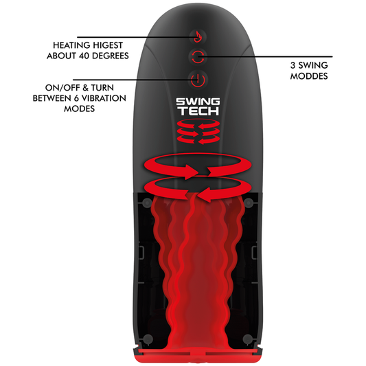 JAMYJOB - MASTURBADOR COM EFEITO DE AQUECIMENTO SWING-R, TECNOLOGIA SWING E VIBRAÇÃO