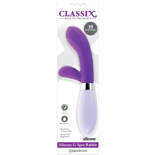 CLASSIX - VIBRADOR COELHO DE SILICONE ROXO PARA PONTO G