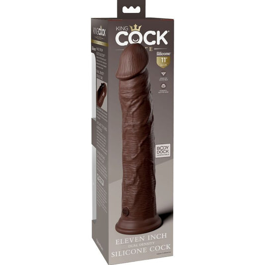 KING COCK - DILDO DE SILICONE REALISTA ELITE 28 CM MARROM