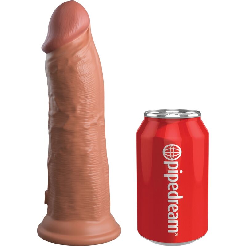 KING COCK - ELITE REALISTIC VIBRATING & SILICONE DILDO 20.3 CM CARAMEL