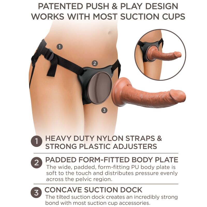 KING COCK - ARREIO AJUSTÁVEL ELITE CONFORTÁVEL COM DILDO DE 17,8 CM