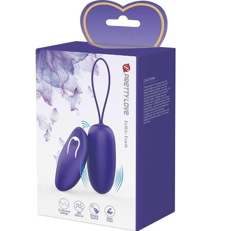 PRETTY LOVE - SELKIE YOUTH MINI OVO VIBRANTE COM CONTROLE REMOTO ROXO