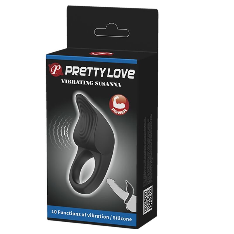 PRETTY LOVE - ANEL VIBRATÓRIO PARA O PÉNIS SUSANNA BLACK