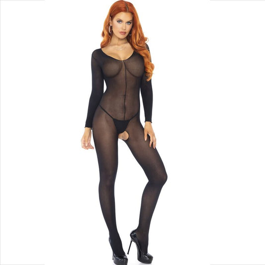 LEG AVENUE - BODYSTOCKING PRETO DE MANGA LONGA