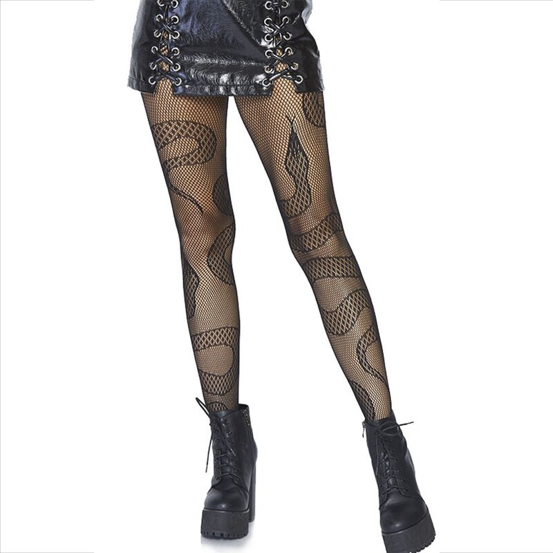 LEG AVENUE - MEIAS DE REDE BLACK SNAKE